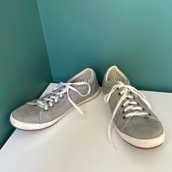 𝅺TAOS Womens Star STA-12844 Gray Canvas Low Top Lace Up Sneakers Shoes Size 7 - Picture 4 of 10
